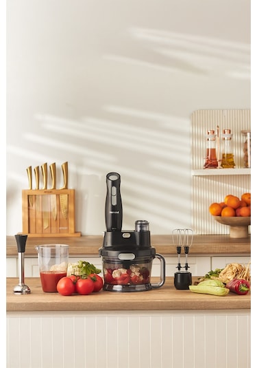 Homend Functionall 2808H Mutfak Robotu Siyah Gri