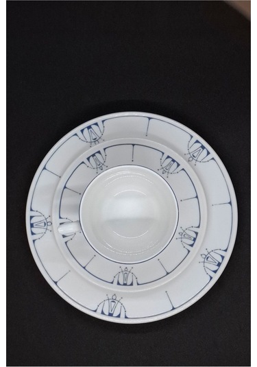 Gunther Lambert Koleksiyonu Vintage Çay Fincanı 3 Parça 180 Ml Mavi-beyaz