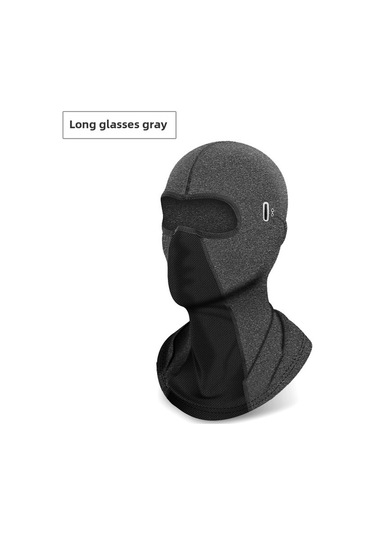 Hangfox Motosiklet Yazlık Kuvvetli Güneş Koruyucu Buz İpi Yelek, Nemi Emici, Konforlu, Gözlük Delikli Gri Uzun Tip, Evrensel Beden Diğer