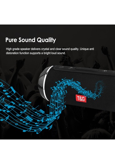 Leezsing T&g Tg116 Dış Mekan Bluetooth Hoparlörü - Suya Dayanıklı, Mikrofonlu免提, Fm Radyo, Usb/tf Kart Desteği, 1200mah Pil, Siyah