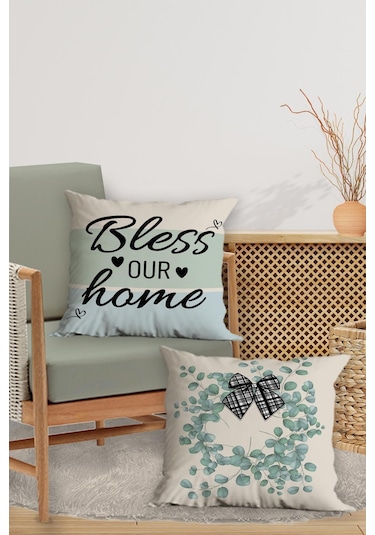 Belle Benoit Baskılı Dekoratif 4'lü Koltuk Kırlent Kılıfı Desen26