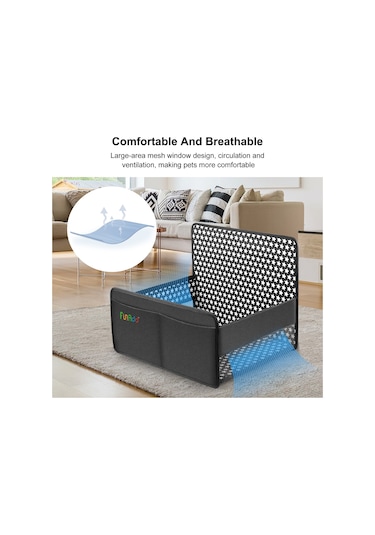 Funadd Breathable And Foldable Pet Dog Car Basket Anti-dirty Water-proof Pad Black
