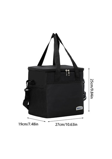Soğutucu Çanta, 27x 25x 19 Cm Buz Torbası, Katlanabilir Piknik Çantası, Yalıtımlı Çanta, Öğle Yemeği Çantası, Açık Hava, Seyahat, Kamp İçin Siyah Çok Renkli