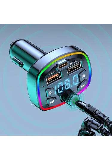 Suntek Araba Bluetooth Verici Bluetooth 5.0 Çakmak, 2 Usb