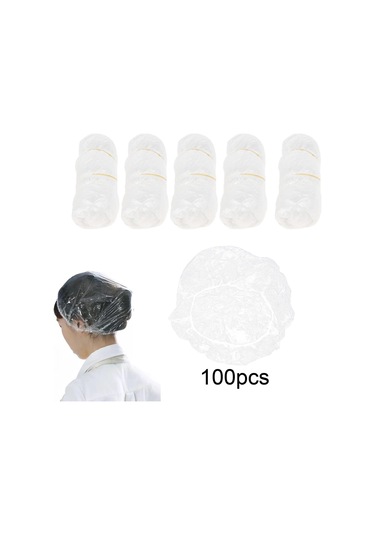 Suntek 100 Adet Tek Kullanımlık Duş Başlıkları Elastik Saç Beyaz