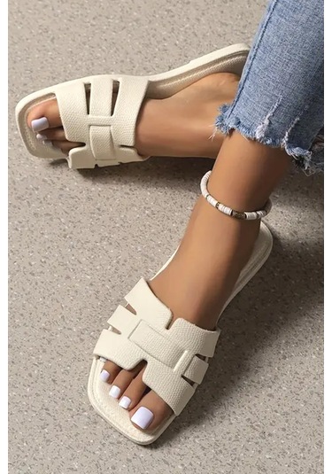 Modafrato Verona Kadın Terlik Plaj Deniz Havuz Terliği Krem