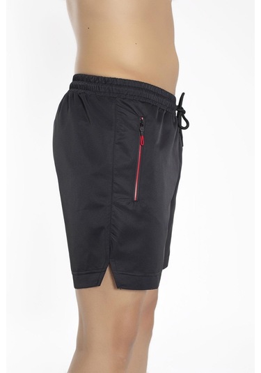 Erkek Maraton Yırtmaçlı Deniz Şortu Siyah