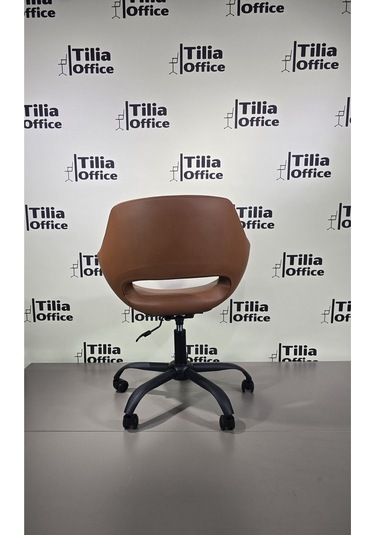 Monaco Çalışma Kesim Koltuğu Yonca Tekerlekli Siyah Ayak Kahverengi