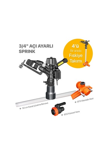 ERMAK 3/4¨ Açı Ayarlı Tarla Sulama Fıskiye Takımı ermak-123
