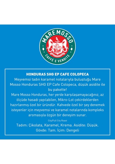 Mare Mosso Honduras Single Origin Yöresel Filtre Kahve 1 KG