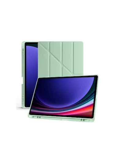 Samsung Galaxy Tab S10 Plus Uyumlu X820 12.4 İnç Katlanabilir Kalemlikli Standlı Akıllı Kılıf Kapaklı Kılıf