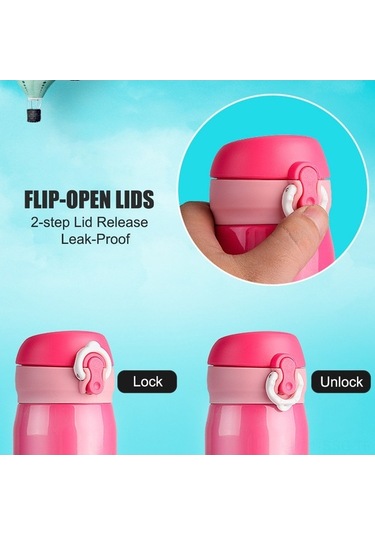 Ulzyvf Paslanmaz Çelik Seyahat Termosu - 17oz Sızdırmaz Flip Kapaklı, Mavi Renk Mavi Ergonomik Tasarım Mavi