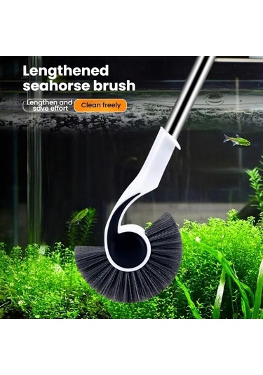 Sones 125 Cm Akvaryum Fırçası Uzun Saplı Temizleme Yosun Giderme Aleti İç Duvar Temizleme Akvaryum Fırçası