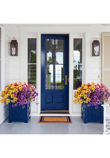 6lı Set Yapay Çiçek Sazlı Mine Karışık Renk 5 Dallı 33cm