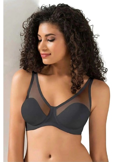 Tül Kaplı Soft D Cup Sütyen Kadın 9200 Siyah