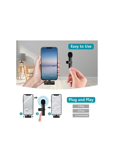 Andoer Onetriggertwo Mini 2.4g Kablosuz Mikrofon Sistemi 2 Verici + 1 Alıcı Klips