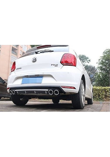 Vw Polo Mk5 Kırmızı Difüzör Çiftli Kare Egzoz Görünümlü D Tip Difizör 2009-2017
