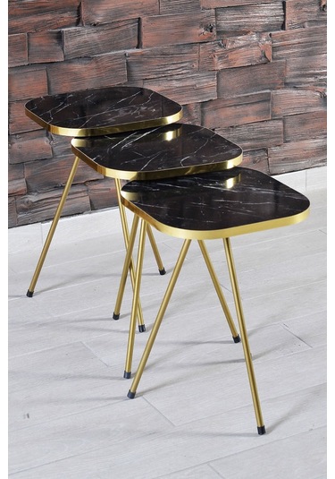 Zigon Sehpa 34 34 Altın Bendir Çok Renkli