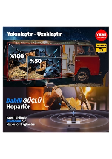 Vankyo Sunspark 500w 9000 Lümen Wi-fi Android Projeksiyon Cihazı