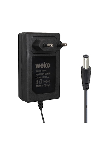 Weko Wk-38601 18 Volt - 2 Amper 5.5 2.5 Mm Uçlu Yerli Üretim Priz Tipi Adaptör