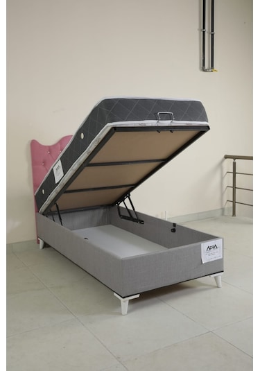 Azrayatakmobilya Tek Kişilik Yatak+Baza+Kapitoneli Başlik