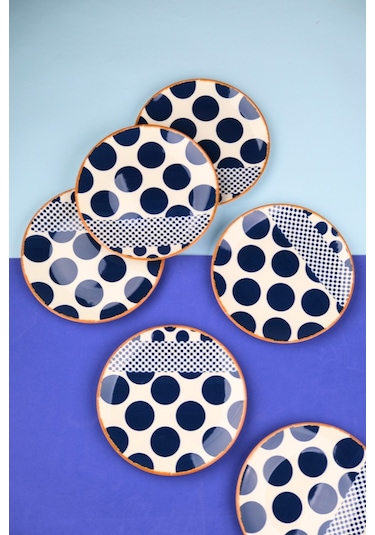 Tabak Evi Porselen Spotty Pasta Tabağı 19,50cm Sp2 6 Kişilik 6 Parça Çok Renkli