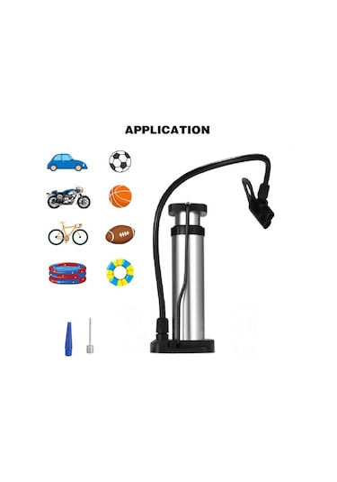 Lastik Hava Şişirme Pompası Motor Bisiklet Top Bot Aparatı Gri