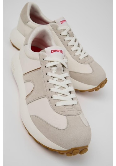 Kadın Pelotas Athens Deri & Süet Sneakers - Beyaz-10105 Koyu Kahverengi