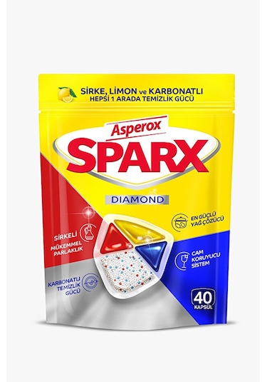 3 Adet Asperox Sparx Bulaşık Makinesi Tableti Hepsi Bir Arada 40 Lı