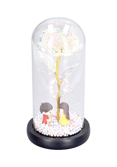 Shineyee Gitar Figürlü Renkli Led Aydınlatmalı Cam Gül Sabiti - Sevgiliye Hediye, Ev Dekoru, Yatak Odası Gece Lambası Pil Dahil Değil