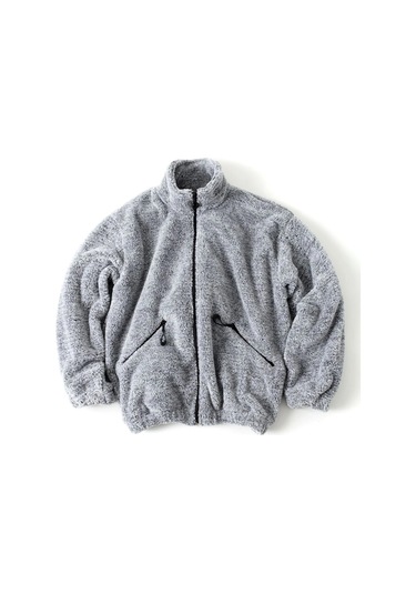 No Plan Erkek Oversize Fermuarlı Pelüş Sweat Ceket-gri Melanj Gri Melanj