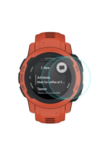 2 Adet Enkay 0.2mm 9h Temperli Cam Ekran Koruyucu Garmin Instinct 2s İçin Film İzle