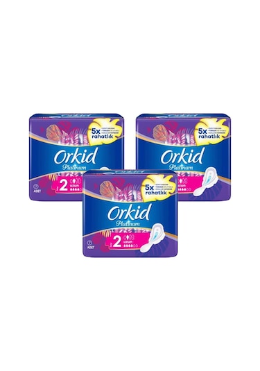 Orkid Platinum Hijyenik Ped Uzun 7'li X 3 Adet