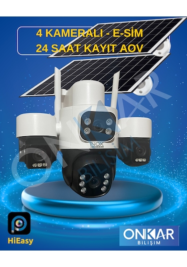 Inox X14 4lens Esim Solar Kamera Çift Panel Güneş Enerjili Kamera