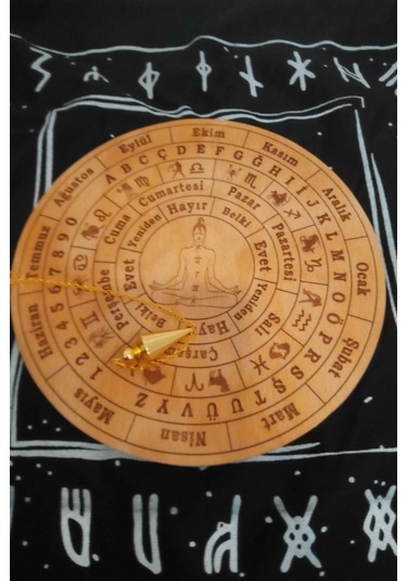 Pandül Sarkaç Tahtası Türkçe Ahşap Sarkaç Örtüsü Pirinç Pandül Ritüel Set