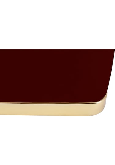 Zengo Gold Twin Line Kare Puf -bordo Kumaş, Dekoratif Makyaj Masası Pufu-modern Style