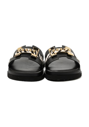 19 Black Terlik Kadın 26215 Myconian 2025 Greek Sandal Siyah