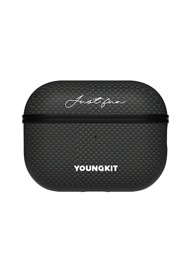 Airpods Pro 2.nesil Kılıf Magsafe Uyumlu Aramid Fiber Youngkit 1500d Kevlar Extreme Wing Seri Siyah