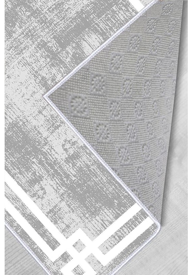 Rovigo Home Dijital Baskı Yıkanabilir Kaymaz Taban Salon Halısı Rvg0495 Gri