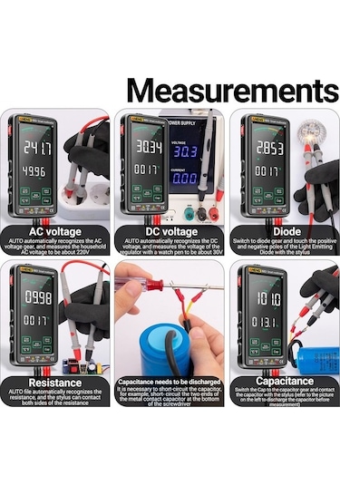 Tongxida Aneng 683 Dokunmatik Ncv İndüksiyon Multimetre - Yüksek Hassasiyetli Akıl Aralığı Yanma Ölçüm Cihazı