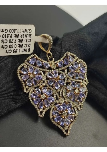 Tanzanit Taşı Elmas Kolye Ucu 212