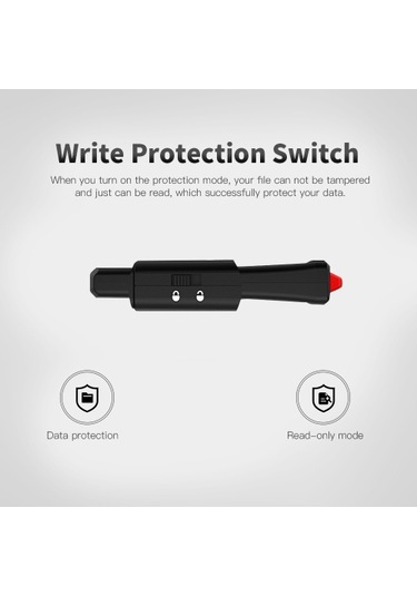 Netac U208s Usb2.0 U Disk 16gb Yazma Korumalı Usb Flash Sürücü Yazma Koruması Anahtarı Koruyucu Kapak Askı Deliği Siyah