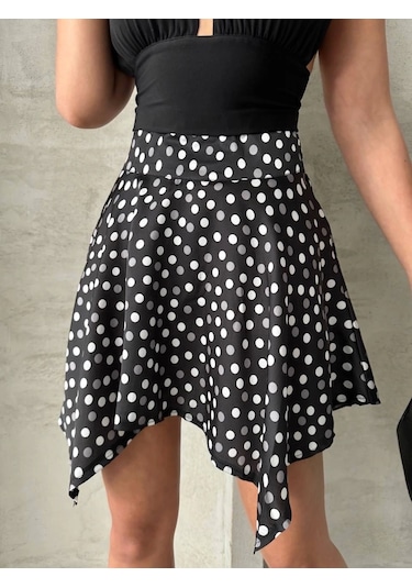 Puantiyeli Etek Siyah