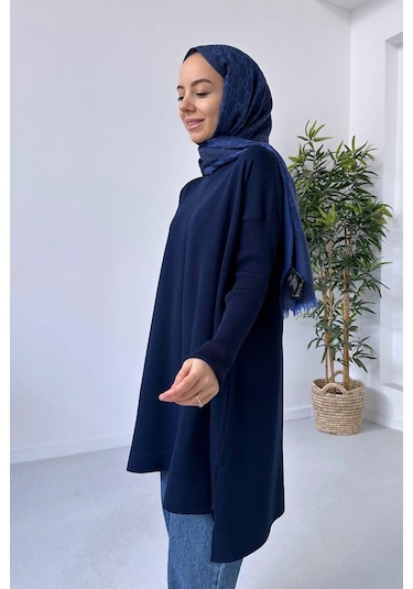 Kahijab Mira Merserize Tunik - Lacivert