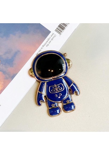 Mavi Evrensel Tutucu Sevimli 3d Astronot Kickstand Standı Masası Braketi Cep Telefonu Arka Durumda
