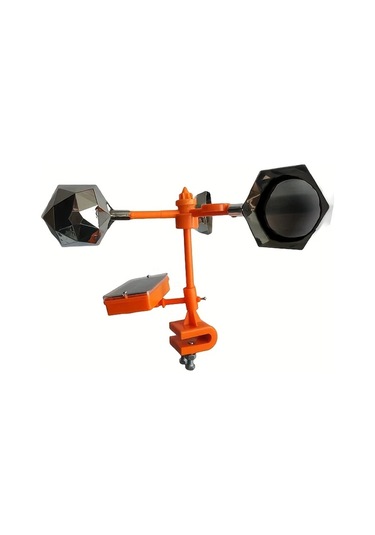 Motion003 Güneş Enerjili Yansıtıcı Rüzgar Değirmeni Kuş Kovucu Cihazı Ses Kutusu Turuncu Bahçe Çiftlik Kuş Kovar Dayanıklı Plastik