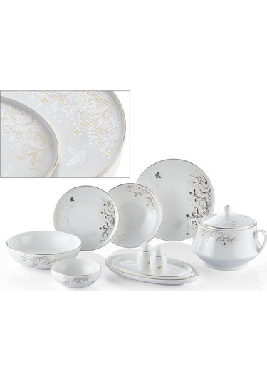 Lamedore Ufo Butterfly 59 Parça Yemek Takımı Altın