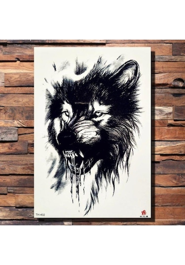 Hediyevakti Vahşi Kurt Geçici Dövme Siyah