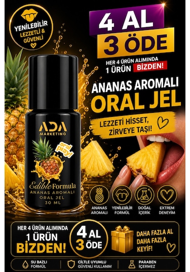 Ananas Aromalı Yenilebilir Oral Kayganlaştırıcı Jel 30 Ml