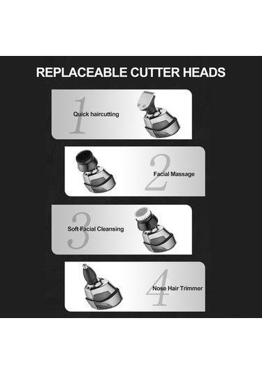 Gajeena "5'li Fonksiyonlu Erkek Tıraş Makinesi - Sakal, Saç, Burun Kılı, Masaj Ve Temizlik İçin Usb Şarjlı"